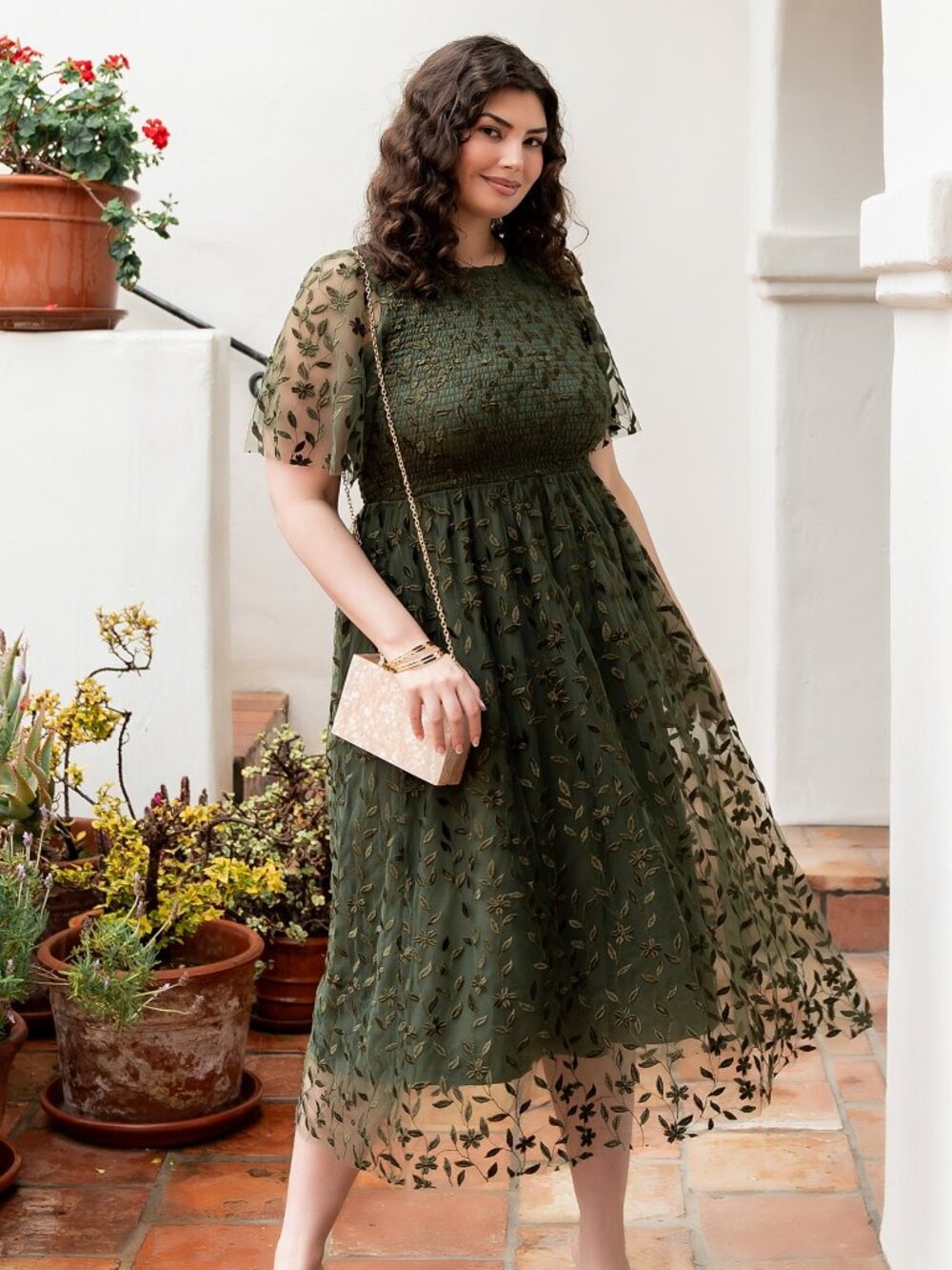 Baltic Born Kendra Embroidered Dress | Olive Size XLXL